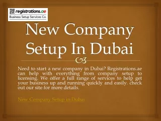 New Company Setup In Dubai | Registrations.ae