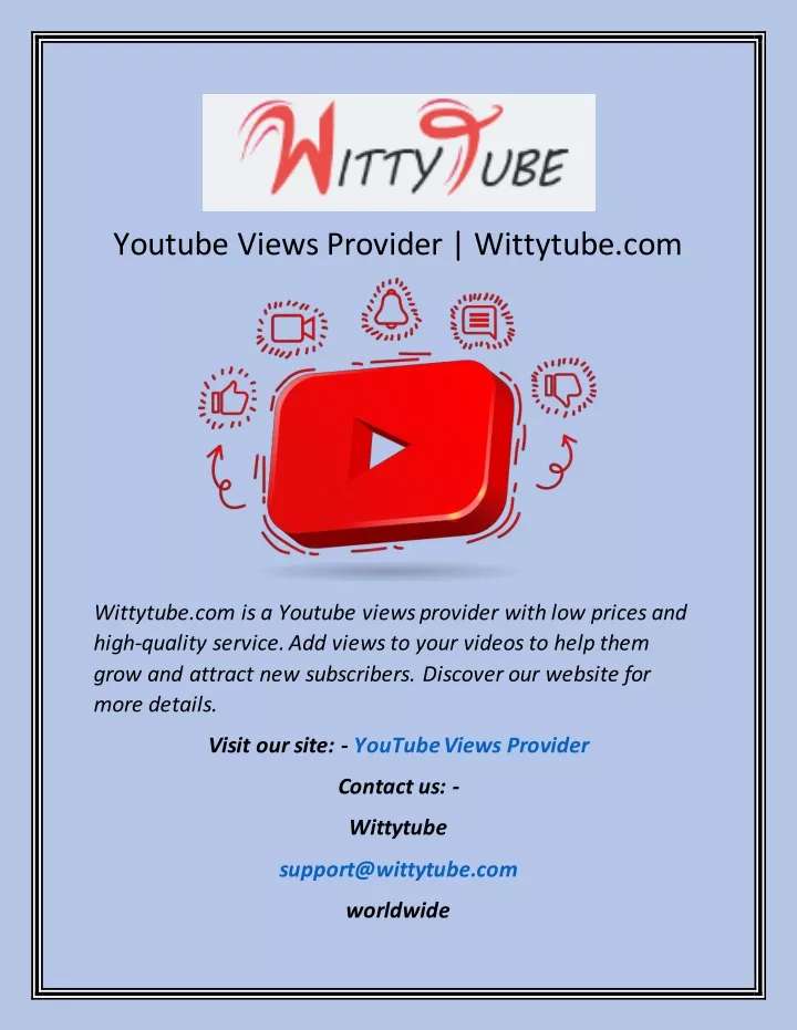 youtube views provider wittytube com