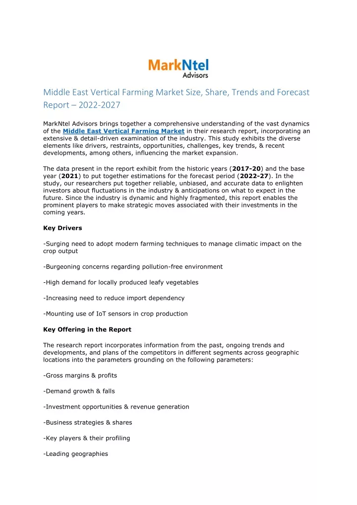 middle east vertical farming market size share