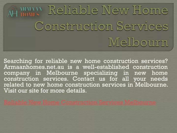reliable new home construction services melbourn