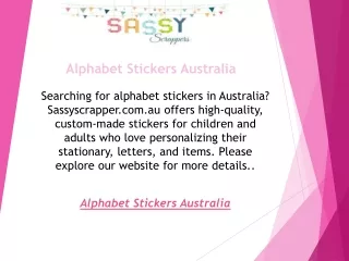Alphabet Stickers Australia  sassyscrapper.com.au