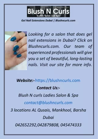 Gel Nail Extensions Dubai  Blushncurls