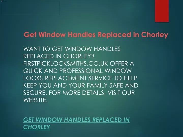 get window handles replaced in chorley