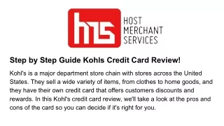 step by step guide kohls credit card review