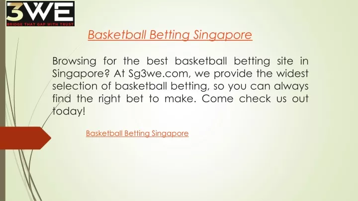 basketball betting singapore