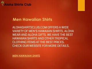 Men Hawaiian Shirts  Alohashirtsclub.com