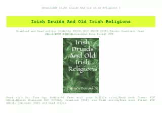 (Download) Irish Druids And Old Irish Religions (E.B.O.O.K. DOWNLOAD^