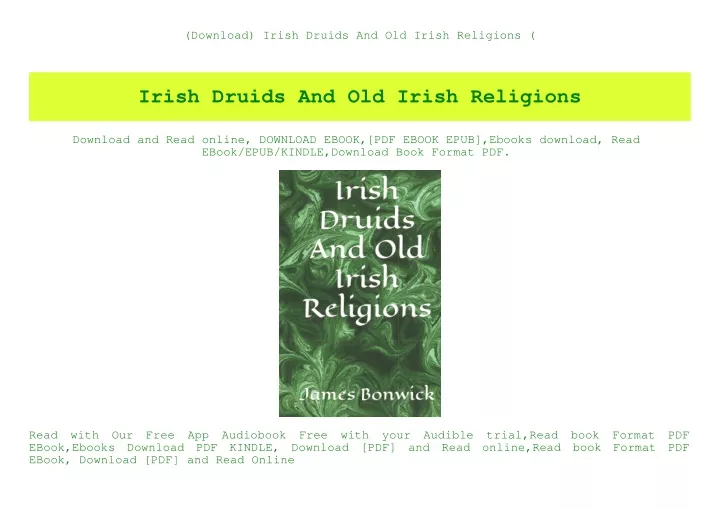 download irish druids and old irish religions