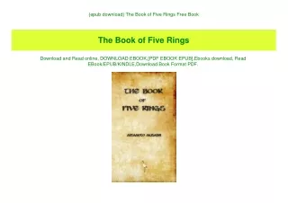 {epub download} The Book of Five Rings Free Book