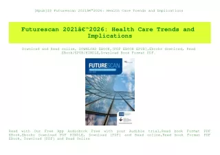 [Epub]$$ Futurescan 2021Ã¢Â€Â“2026 Health Care Trends and Implications (READ PDF EBOOK)