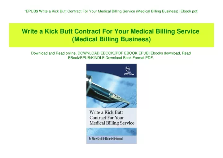 epub write a kick butt contract for your medical