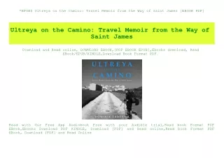EPUB$ Ultreya on the Camino Travel Memoir from the Way of Saint James [EBOOK PDF]