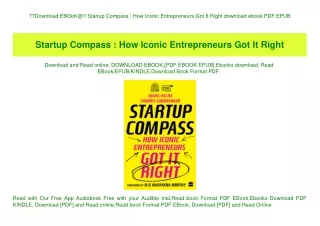 Download EBOoK@ Startup Compass  How Iconic Entrepreneurs Got It Right download ebook PDF EPUB