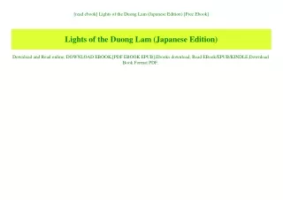 [read ebook] Lights of the Duong Lam (Japanese Edition) [Free Ebook]