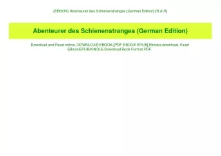 {EBOOK} Abenteurer des Schienenstranges (German Edition) [R.A.R]