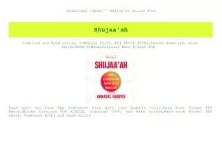 [Download] [epub]^^ Shujaa'ah Online Book