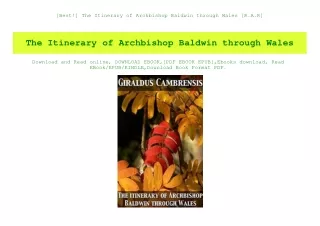 [Best!] The Itinerary of Archbishop Baldwin through Wales [R.A.R]