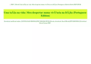 { PDF } Ebook Uma taÃƒÂ§a na vida Meu despertar numa vivÃƒÂªncia na ItÃƒÂ¡lia (Portuguese Edition) Book PDF EPUB