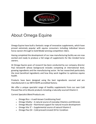 about omega equine