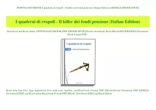 DOWNLOAD EBOOK I quaderni di rrupoli - Il killer dei fondi pensione (Italian Edition) [KINDLE EBOOK EPUB]