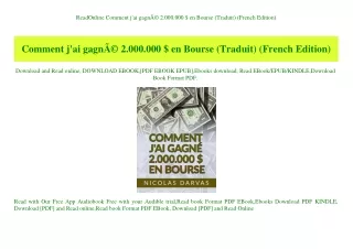 ReadOnline Comment j'ai gagnÃƒÂ© 2.000.000 $ en Bourse (Traduit) (French Edition) (DOWNLOAD E.B.O.O.K.^)