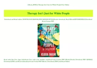 ((Read_[PDF])) Therapy Isn't Just for White People Free Online