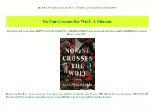 [BOOK] No One Crosses the Wolf A Memoir download ebook PDF EPUB