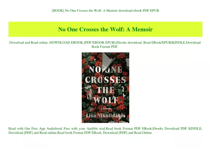 book no one crosses the wolf a memoir download