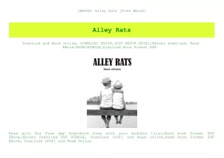 (EBOOK Alley Rats [Free Ebook]