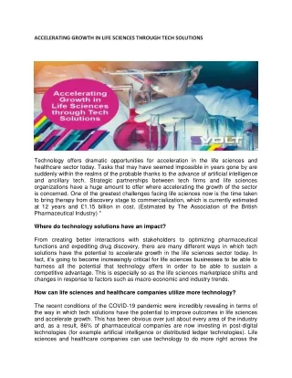 accelerating growth in life sciences through tech