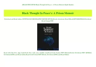 [READ PDF] EPUB Black Thought In Peace's A Prison Memoir (Epub Kindle)