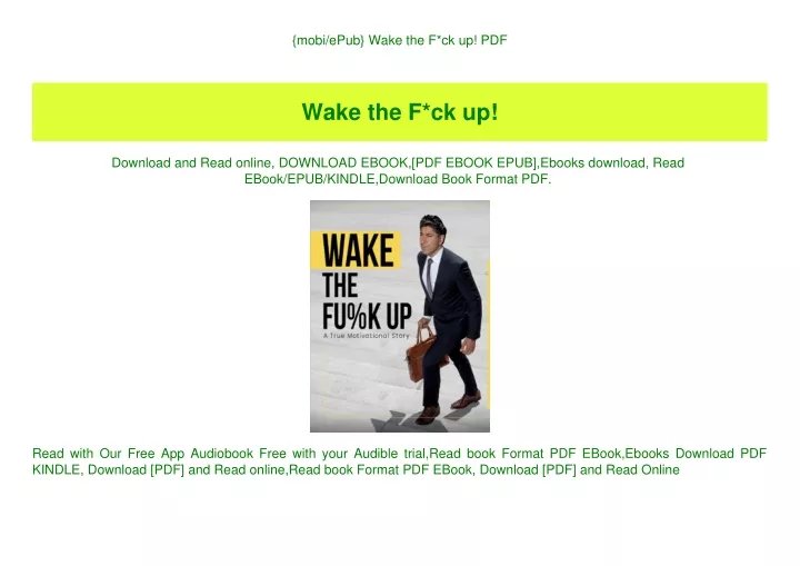 mobi epub wake the f ck up pdf