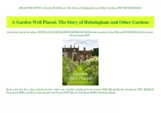 [READ PDF] EPUB A Garden Well Placed The Story of Helmingham and Other Gardens [PDF EPUB KINDLE]