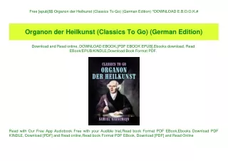 Free [epub]$$ Organon der Heilkunst (Classics To Go) (German Edition) ^DOWNLOAD E.B.O.O.K.#