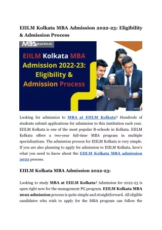 EIILM Kolkata MBA Admission 2022-23_ Eligibility & Admission Process