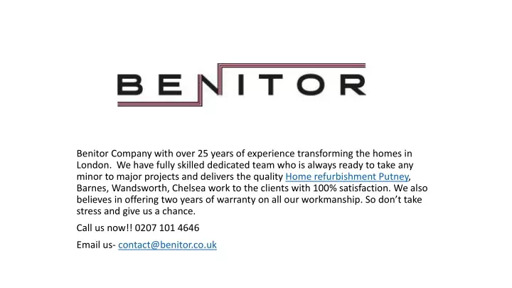benitor company with over 25 years of experience