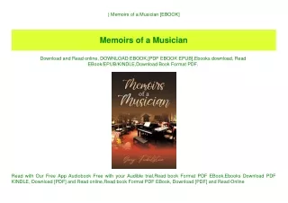 ^DOWNLOAD-PDF) Memoirs of a Musician [EBOOK]