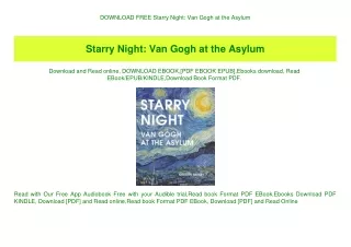 DOWNLOAD FREE Starry Night Van Gogh at the Asylum (DOWNLOAD E.B.O.O.K.^)