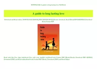 DOWNLOAD A guide to long lasting love Full Book