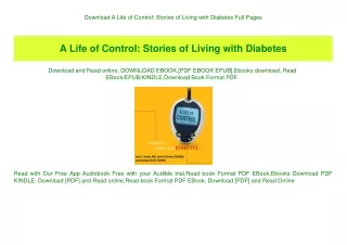 Download A Life of Control Stories of Living with Diabetes Full Pages