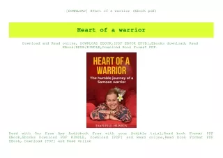 [DOWNLOAD] Heart of a warrior (Ebook pdf)