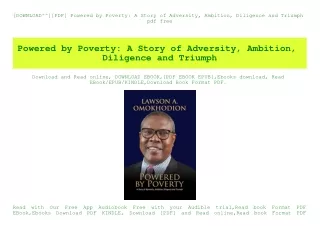[DOWNLOAD^^][PDF] Powered by Poverty A Story of Adversity  Ambition  Diligence and Triumph pdf free