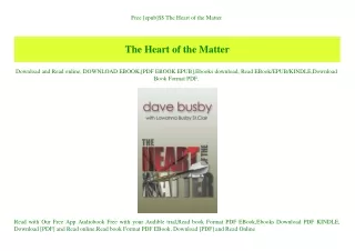 free epub the heart of the matter
