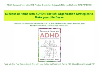 [READ] Success at Home with ADHD Practical Organization Strategies to Make your Life Easier READ PDF EBOOK