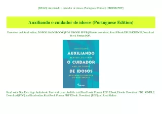 [READ] Auxiliando o cuidador de idosos (Portuguese Edition) [EBOOK PDF]