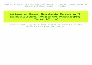{Read Online} Vollmond am Strand Hypnotische Sprache in 70 Tranceanleitungen (Hypnose und Hypnotherapie) (German Edition