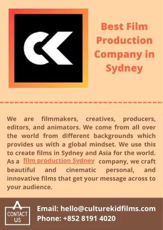 Best Film Production Company in Sydney