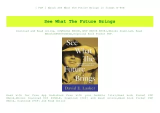 [ PDF ] Ebook See What The Future Brings in format E-PUB