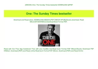 {EBOOK} One The Sunday Times bestseller DOWNLOAD @PDF