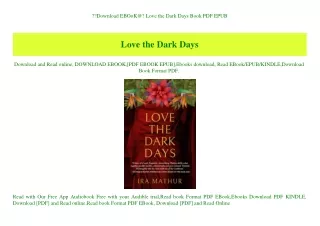 Download EBOoK@ Love the Dark Days Book PDF EPUB